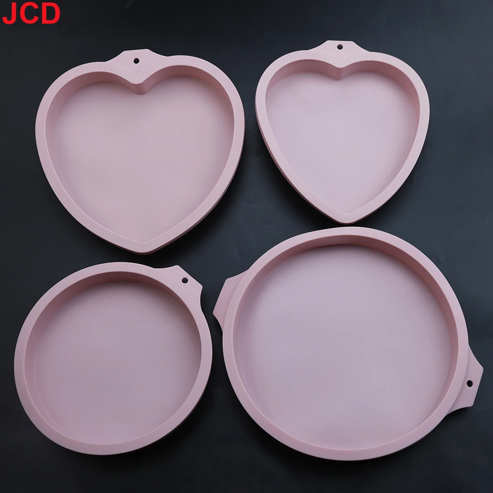 JCD-bandeja para hornear de 1 piezas y 6/8 pulgadas, molde de silicona Circular en forma de corazón, de arcoíris, para cocina, DIY - imagen 2