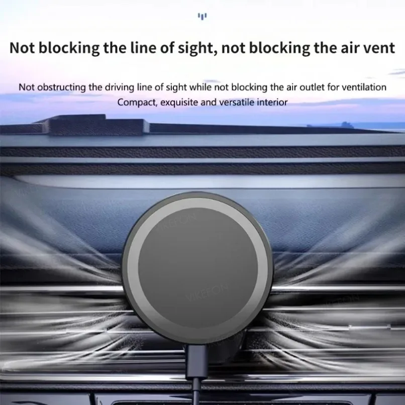 Cargador de coche inalámbrico magnético de 15W, soporte para teléfono con salida de aire para iPhone 16, 15, 14, 13, 12 Pro Max, estación de carga rápida para coche - imagen 4
