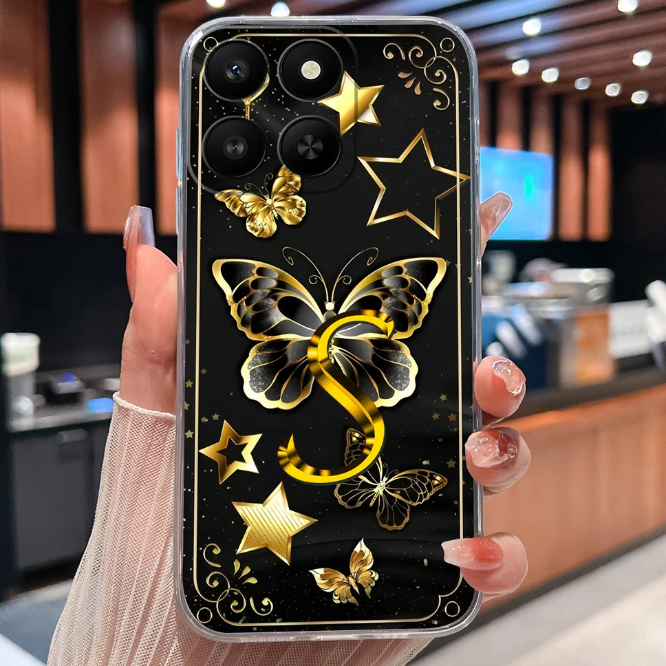 Para Honor X7D X7A Funda de teléfono de lujo con letras de mariposa suave TPU Funda transparente de silicona para HonorX 7d X 7a parachoques ligero - imagen 4