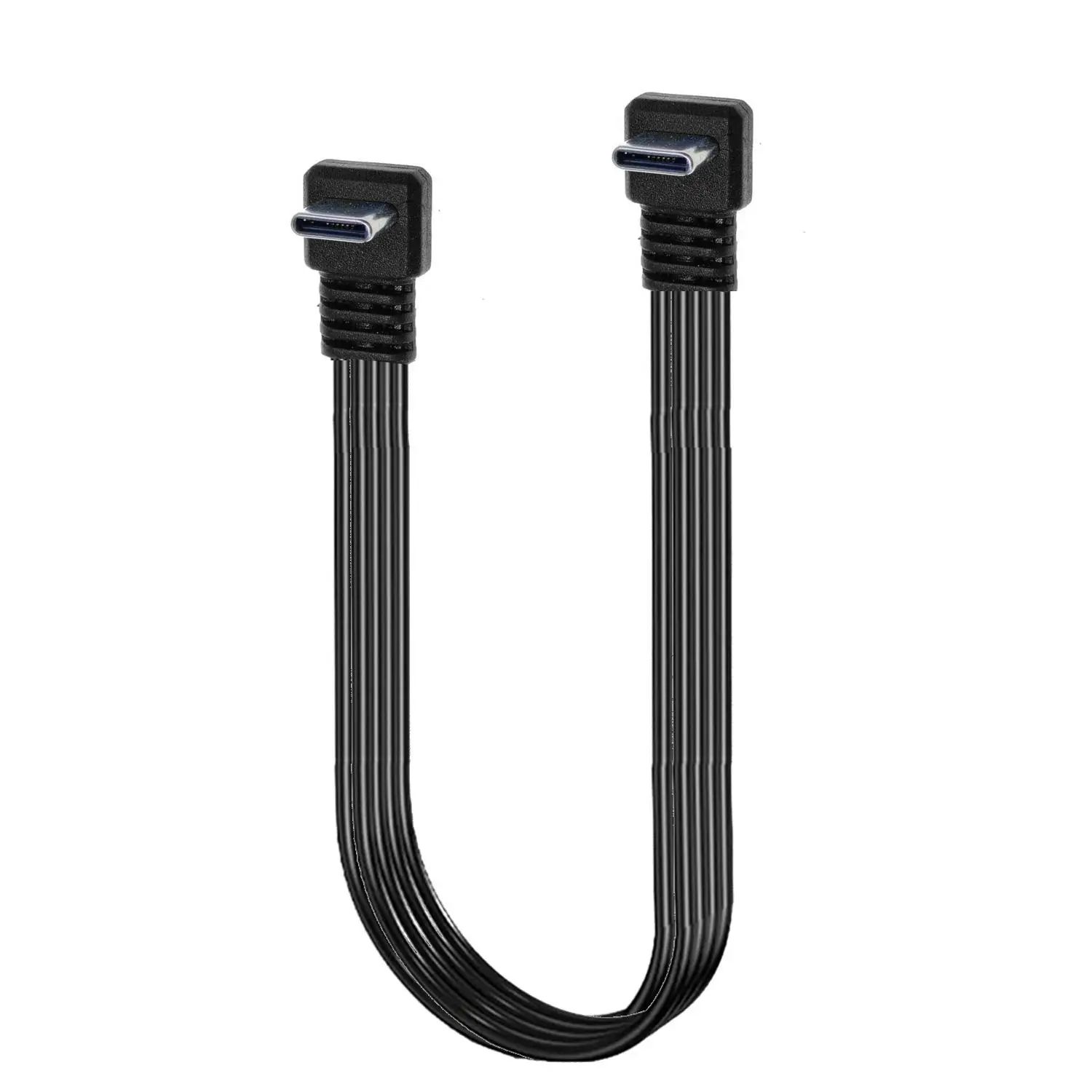 Cable de datos de carga rápida USB 0,5 0,1 M, Cable plano de banda tipo C con ángulo de arriba y abajo, extensor macho/hembra para USB 2,0 - imagen 5