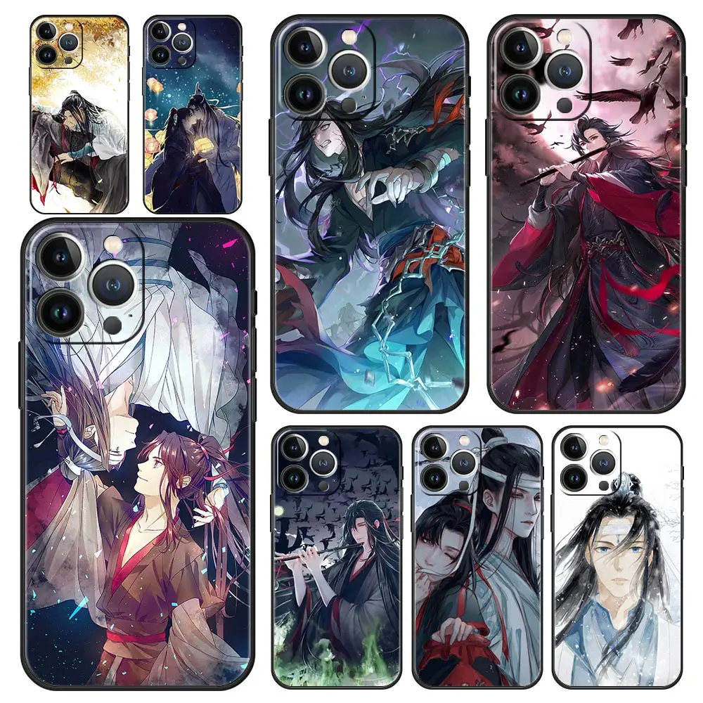 MDZS Anime Mo Dao Zu Shi Wei Wuxian funda de teléfono suave de lujo para iPhone 13 15 14 12 11 Pro MAX XR X SE XS 7 8 Plus cubierta completa