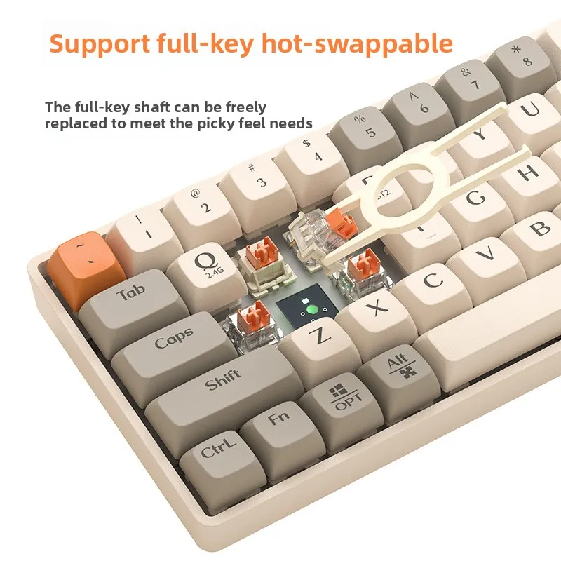 Teclado mecánico inalámbrico para juegos 2,4g Bluetooth USB gamer teclado sem fio mecanico tastiera meccanica 60% mini teclado de pc - imagen 3