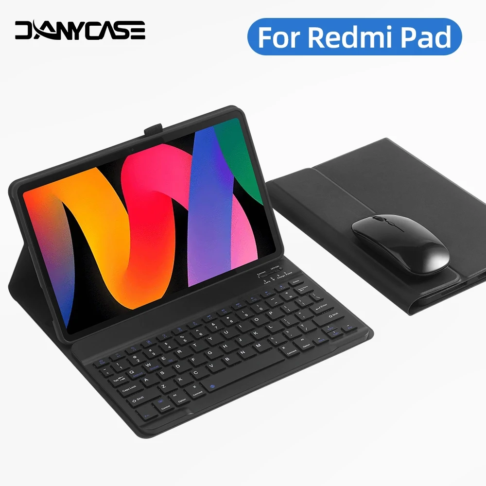 Para Redmi Pad SE Funda para teclado magnético de 11 pulgadas para Xiaomi Redmi Pad 10,61 pulgadas Funda de cuero con teclado y ratón