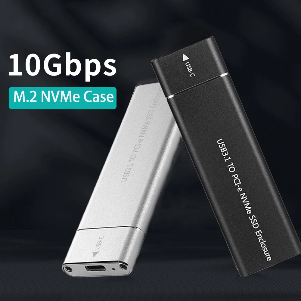 Carcasa M2 SSD NVMe PCIE 10Gbps USB 3,1 Gen2 carcasa NVMe externa adaptador USB C caja de aluminio para MAX 4TB M2 SSD M Key 2280 - imagen 2
