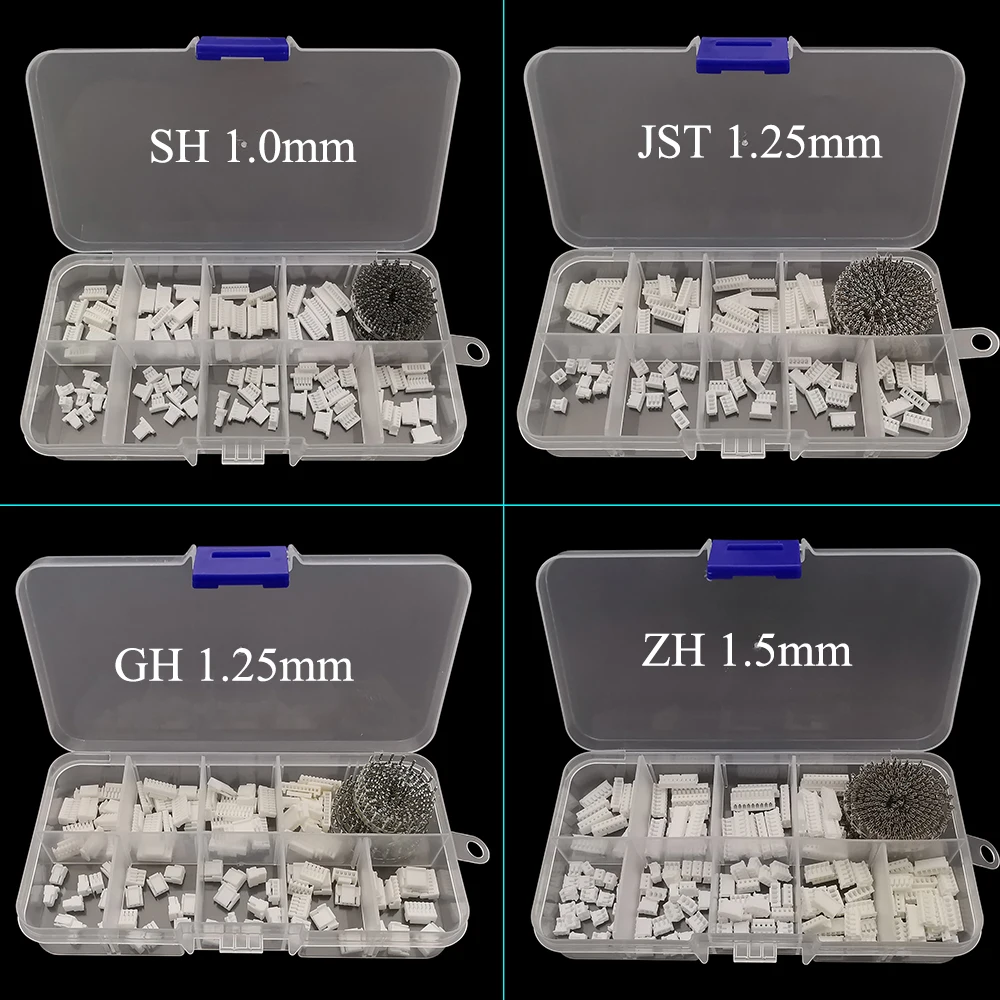 540 unids/caja SH 1,0mm/JST 1,25mm/GH 1,25mm/ZH 1,25mm Kit de conectores carcasa Terminal de engarzado 2/3/4/5/6/7/8/9/10Pin conector de pines