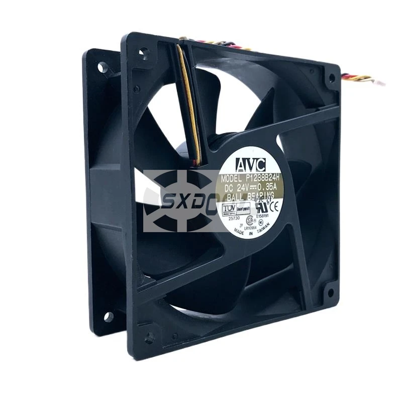 Ventilador 12038 para AVC P1238B24H 120mm 24V 0.35A Ventilador de refrigeración de 4 pines, 120x120x38 mm, para PC para juegos, estantes para servidores y disipación de calor de CPU - imagen 2