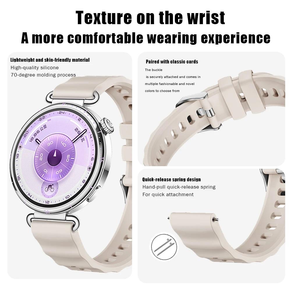 Correa deportiva de silicona de 18mm para HUAWEI Watch GT6 GT5 GT4 41mm GT5 Pro 42mm pulsera para Garmin Venu 3S Vivoactive 4S reemplazar correa - imagen 5