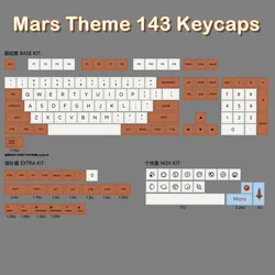 Juego de 143 teclas con temática Mars, teclas PBT con sublimación, perfil XDA, Barra espaciadora 7U, 1,75u, 2u, cambio, 1,25u, MAC