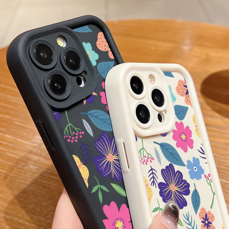 Funda de teléfono con flores y hojas de colores para Xiaomi 15T Pro 13 12 11 Lite 5G 14 14T 13T 12T Poco F7 F6 F5 X6 X5 X7 funda de silicona suave - imagen 3