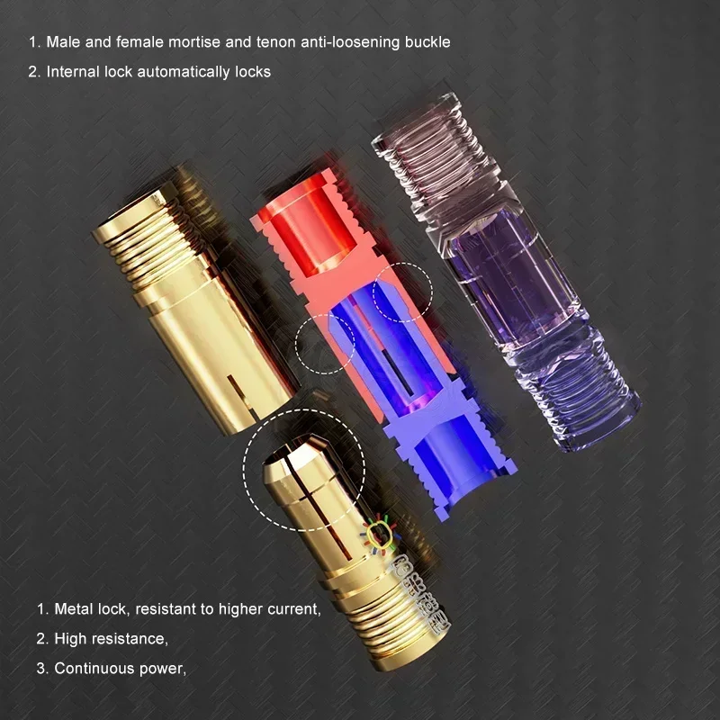 Alta corriente 200A REB 6808 PRO S6 P8 enchufe chapado en oro modelo impermeable conector de batería de litio de avión puede conectar cable 8AWG - imagen 5