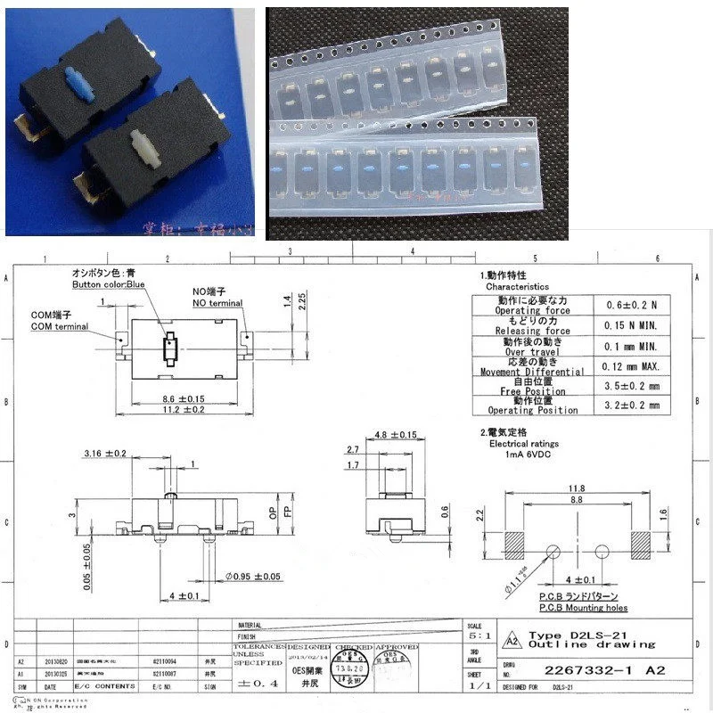 Microinterruptor de ratón D2LS Original, D2LS-21 para M905, teclas izquierda y derecha, G903, G900, G603, G502, GPW, 10 Uds., nuevo, D2LS-11 - imagen 5