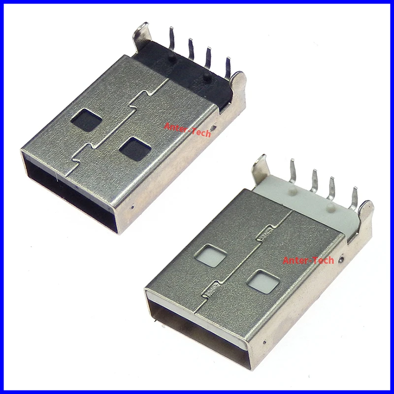 10 Uds IMC nuevo tipo A macho USB 2,0 conectores de enchufe de 4 pines con cubierta de plástico negro parche de inserción recta DIP SMD SMT PCB - imagen 4