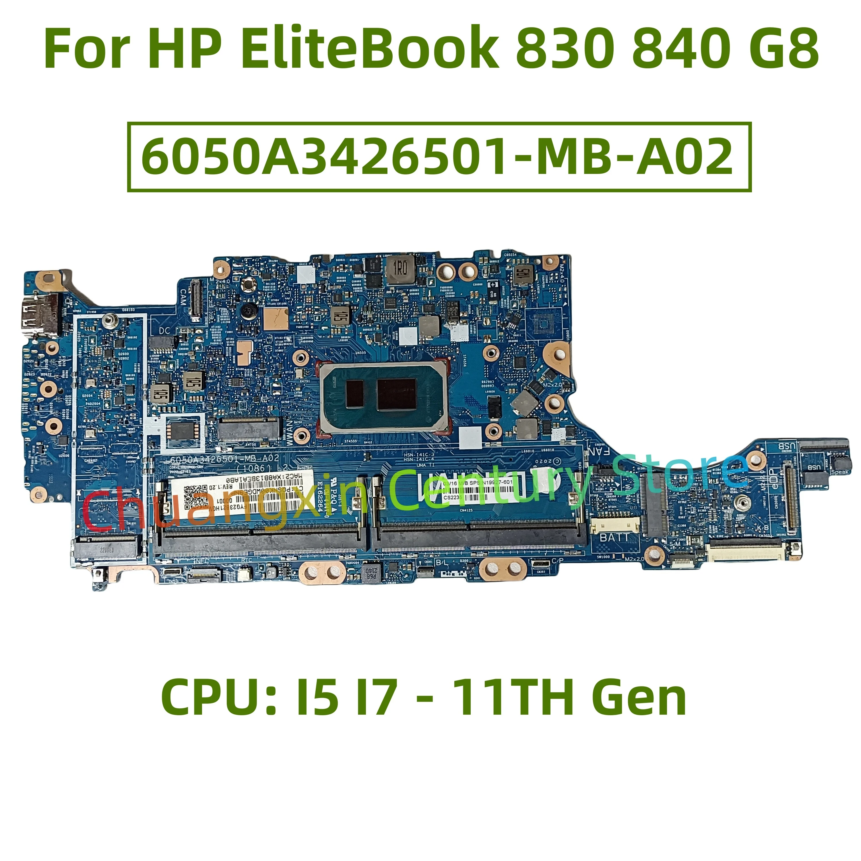 Placa base 6050A3426501-MB-A02 para portátil HP EliteBook 830 840 G8 con CPU: I5 I7-11TH 100% probado con éxito