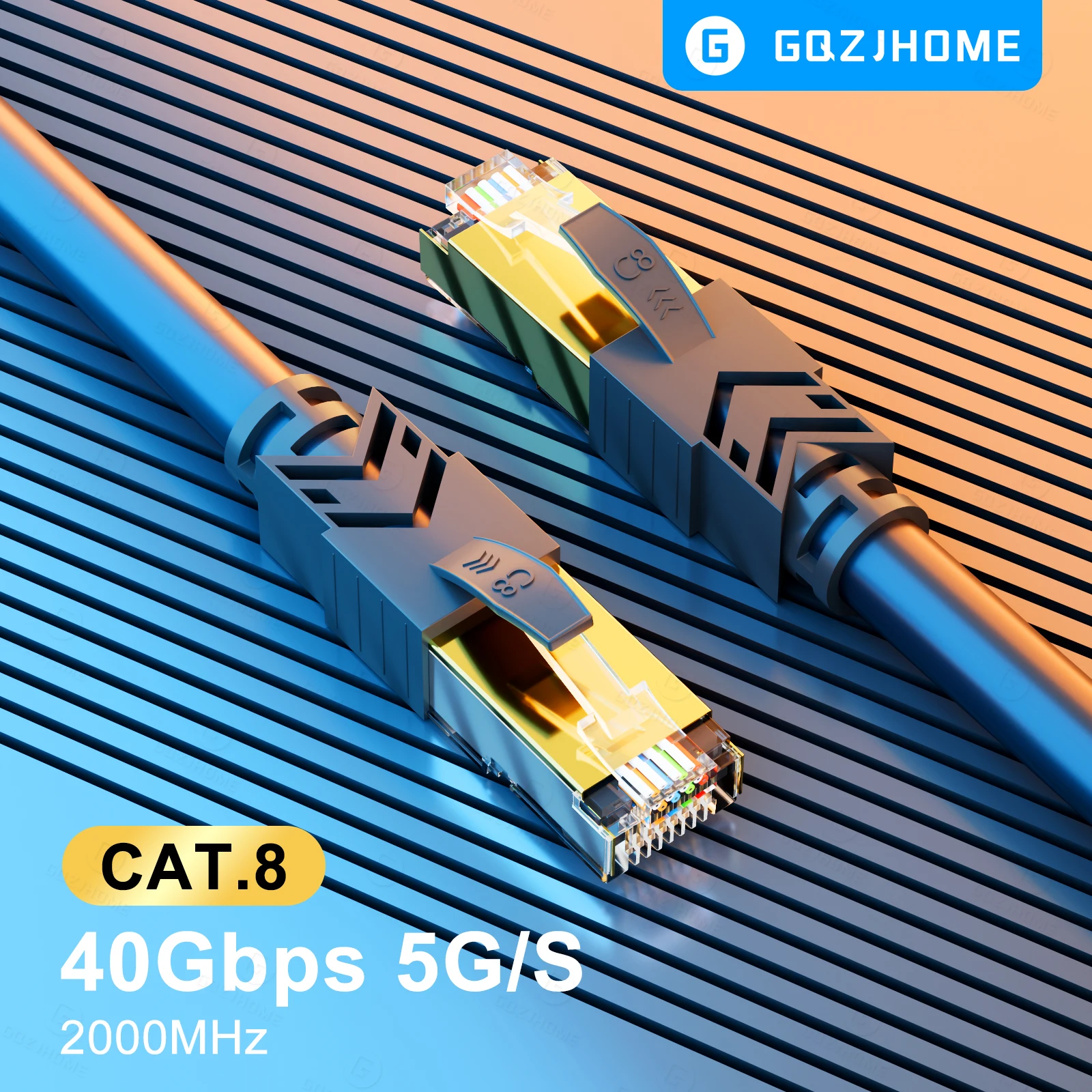 Cable Ethernet CAT8 40Gbps 2000MHz CAT 8 Cable Lan de Internet de red para portátiles PS 5 Router Cable RJ45