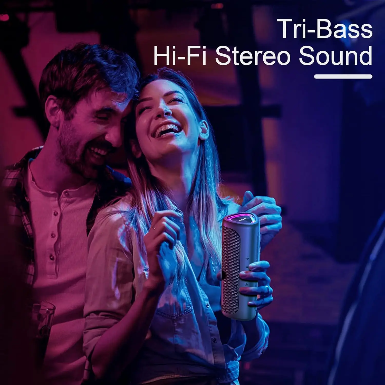 Altavoz Bluetooth Ortizan M7 portátil, sonido potente de 24W, graves ricos, resistente al agua IPX7, tiempo de reproducción 30H, luces coloridas - imagen 4