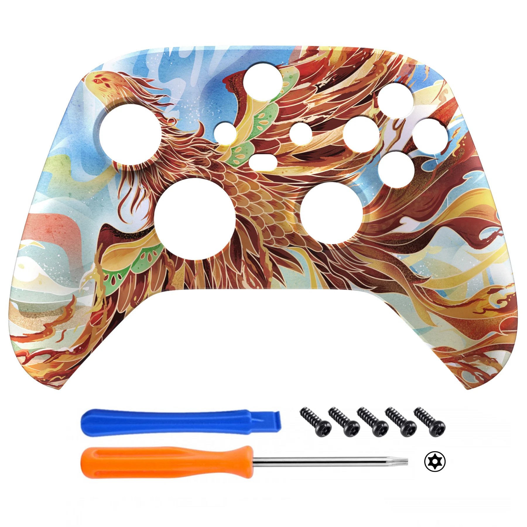 Carcasa frontal de repuesto eXtremeRate para controlador Xbox Series X y S - Fire Phoenix - imagen 2