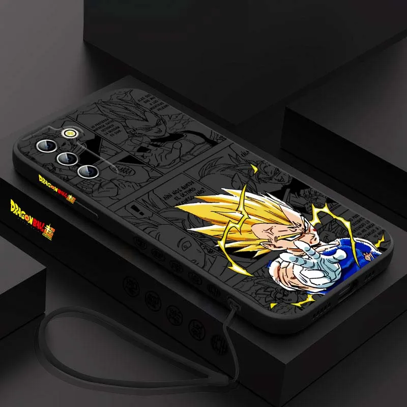 D-Dragon Ball Saiyan Vegeta para Samsung Galaxy S25 S24 S23 S22 S21 S10 FE Plus Ultra 5G cubierta de la caja del teléfono de cuerda izquierda líquida - imagen 3