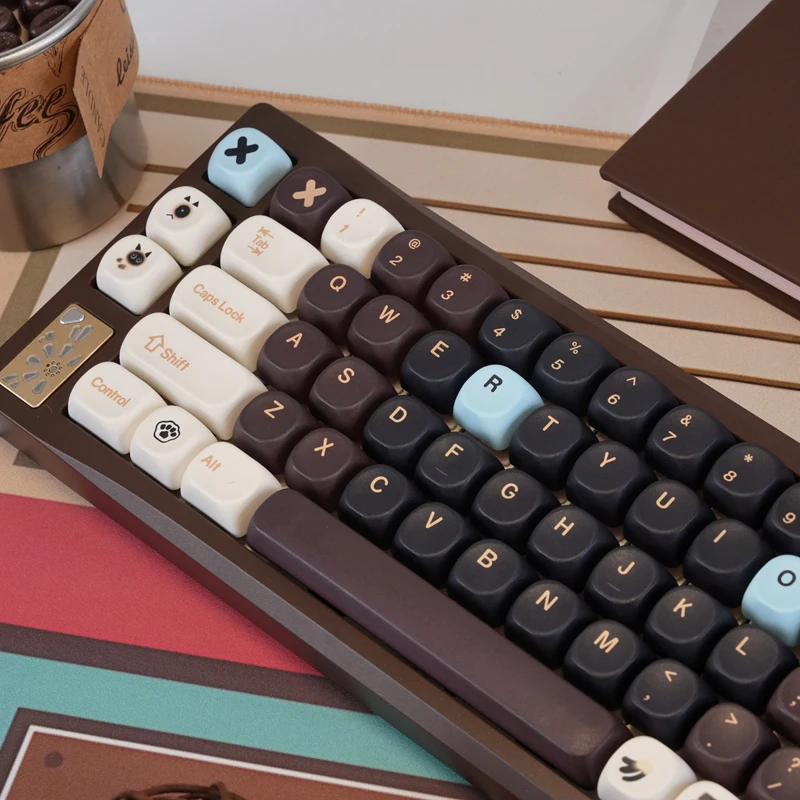 Teclas PBT de sublimación de tinte de 5 lados, azúcar marrón, 130 teclas, perfil MOA, teclas Kawaii para interruptores Cherry Gateron MX, teclado para juegos - imagen 3