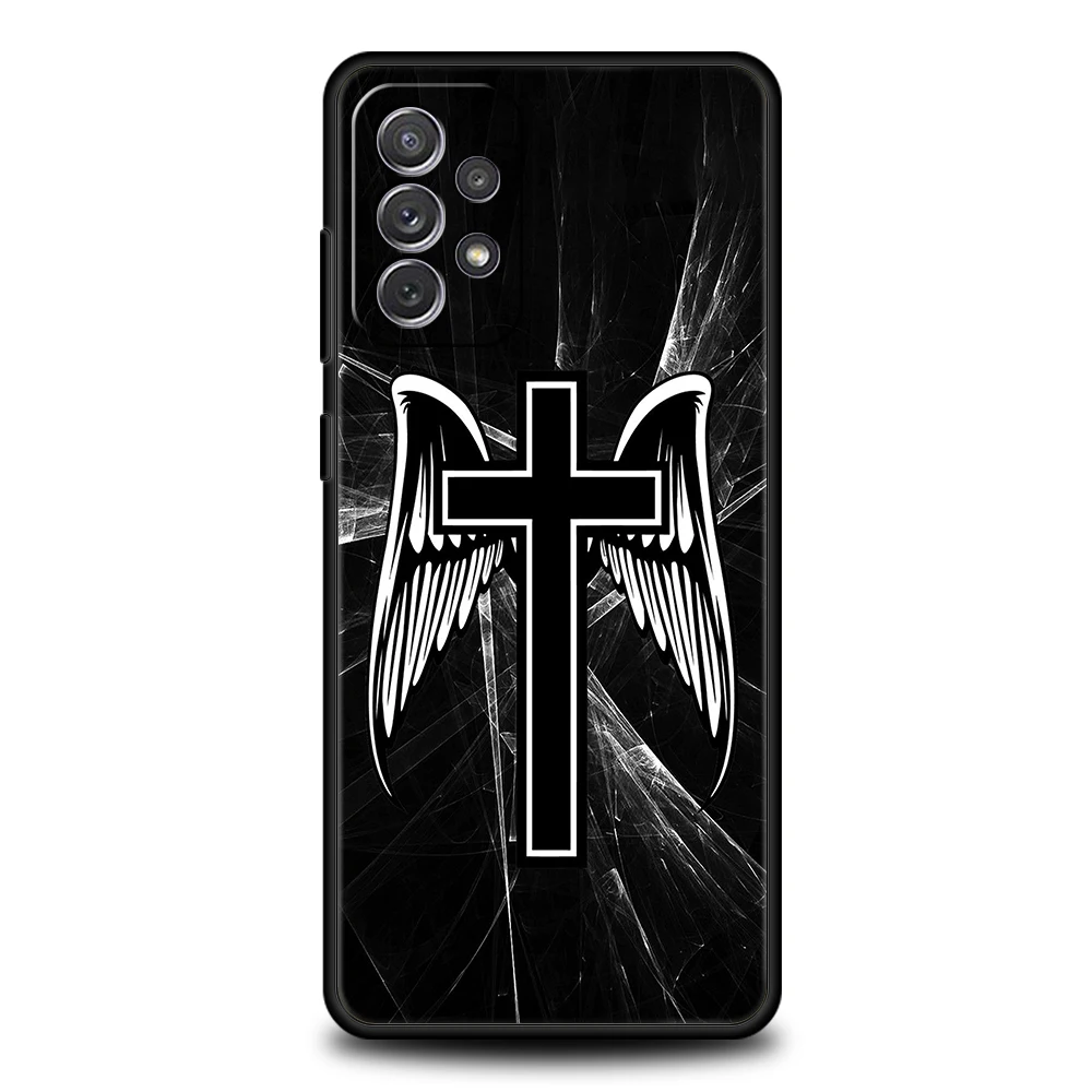 Funda de teléfono para Samsung A15 A13 A35 A55 A51 A71 A41 A31 A03S A05 A17 A23 A25 A33 A53 A73 5G A07 4G cubierta Cristo Cruz Cristiana - imagen 5