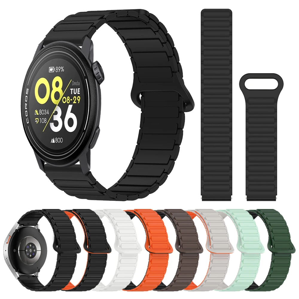 Correa magnética de silicona suave para COROS APEX 42mm 46mm 2 Pro/PACE Pro 3 2 Correa deportiva para reloj AMAZFIT HUAWEI pulsera de 20mm 22mm - imagen 2