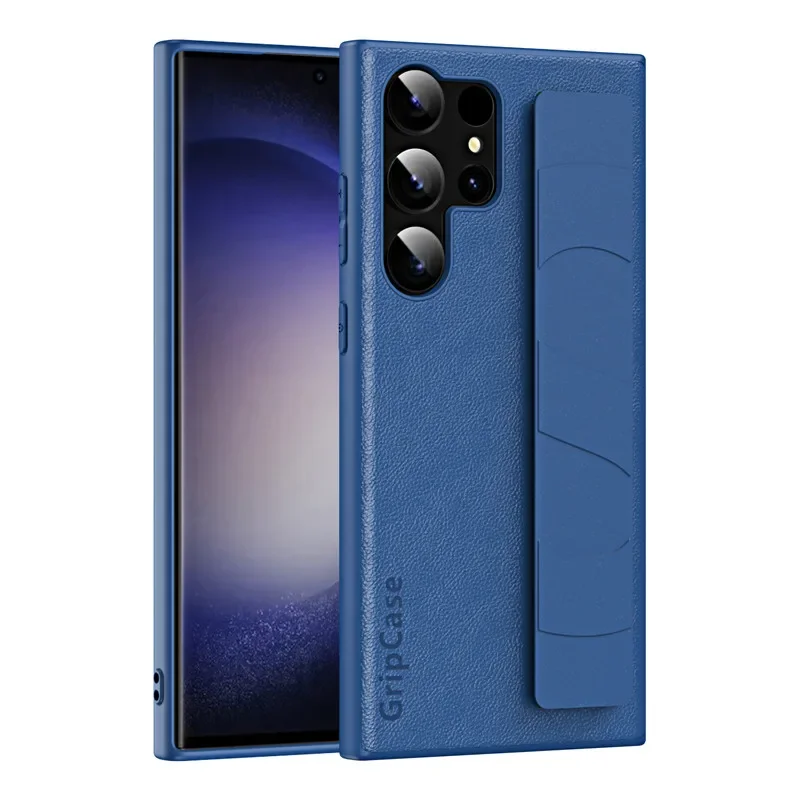 Para Samsung Galaxy S25 Ultra S25 Plus ELVEV Calidad PC + Funda protectora trasera de cuero con correa para la muñeca