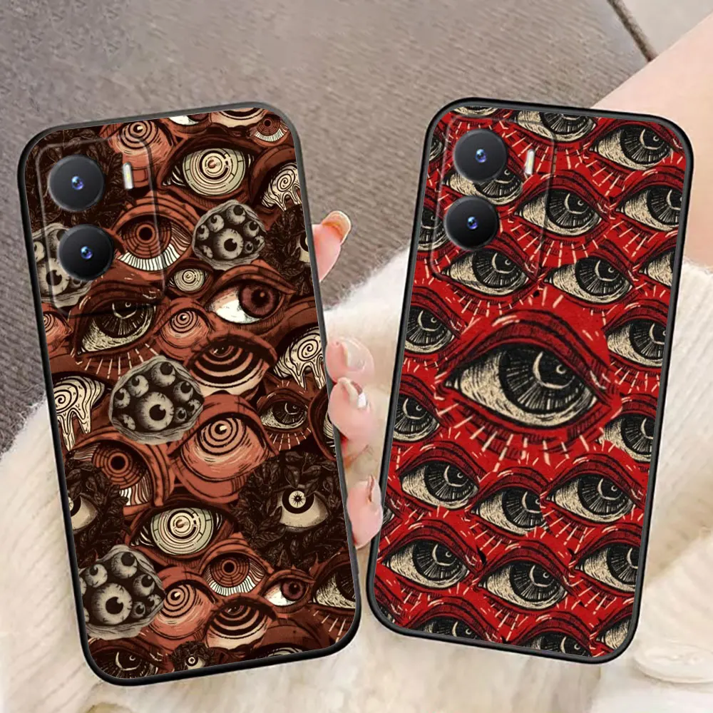 Funda de teléfono con cara de ojo rojo aterrador de la suerte para VIVO Y02 Y04 Y16 Y17 Y19 Y20 Y21 Y22S Y27 Y28 Y29 Y35 Y36 Y50 Y51 Y72 Y77 Y78 Y100 - imagen 2