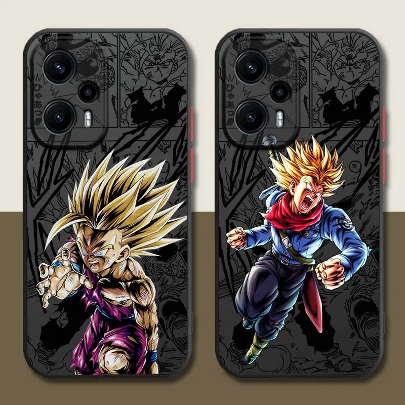 D-Dragon Ball Trunks Saiyan para Xiaomi Poco X6 X5 X4 M6 M5 F6 F5 C65 Pro GT 5G funda de teléfono translúcida esmerilada - imagen 2