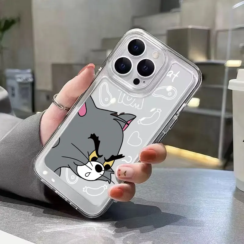 Nueva funda de teléfono bonita Tom y Jerry Angry para iPhone 16 15 14 13 12 11ProMax XS Max XR 7 8 15 Plus, funda trasera bonita de silicona con queso - imagen 2