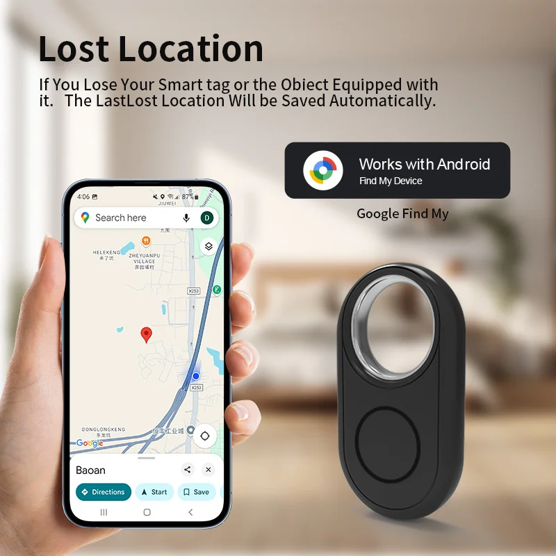 Rastreador GPS RSH para Samsung Android Tracker funciona con Google Find My Bluetooth localizador paquete de equipaje etiqueta inteligente antipérdida Global - imagen 5