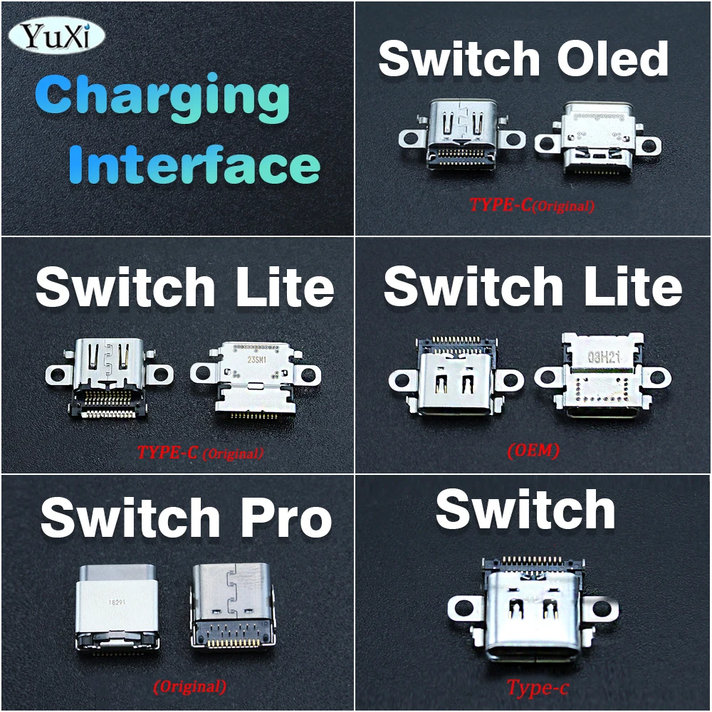 Enchufe de puerto de carga para Nintendo Switch, conector USB tipo C para consola Switch Lite/Oled/Pro NS, pieza de reparación de repuesto, 1 unidad