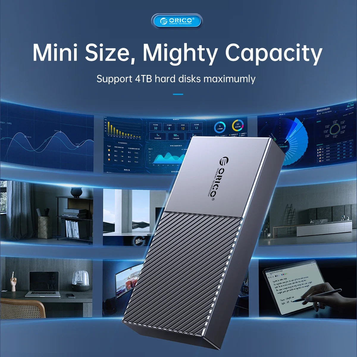 Orico 40Gbps USB4 M.2 NVMe SSD carcasa para Thunderbolt 4/3 M.2 NVME PCIE chaleco de refrigeración incorporado caja de aluminio B + M-Key SSD - imagen 5