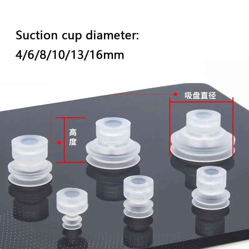 Ventosa de vacío neumática, boquilla de silicona/NBR con ventosa automática, doble capa, máquina de moldeo por inyección ZP3, accesorio manipulador - imagen 2