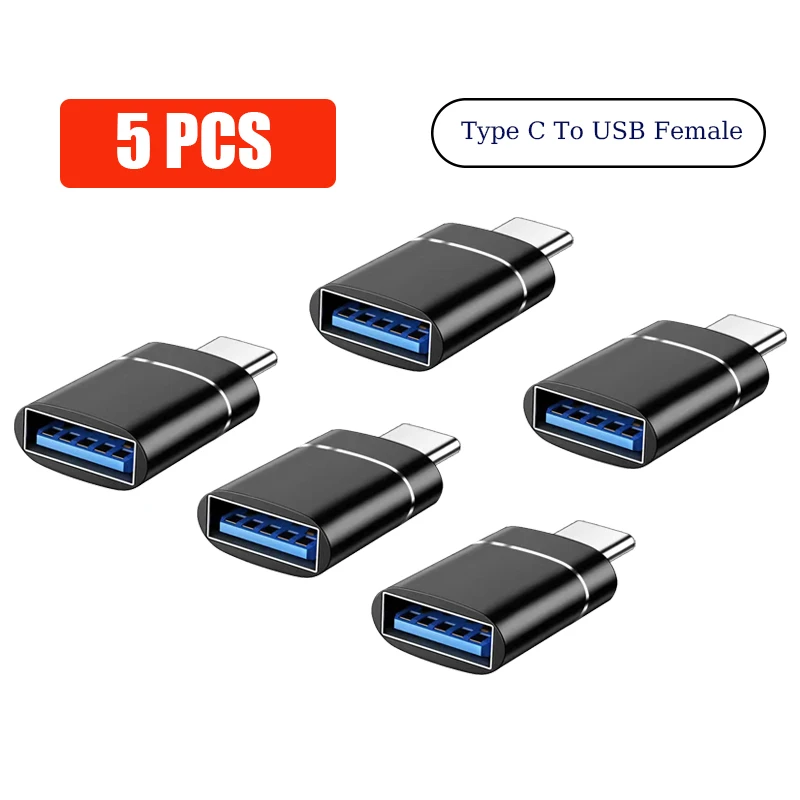 5PCS USB Black