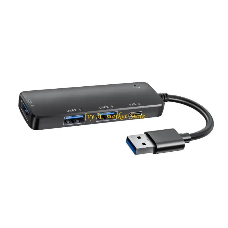 D7YC USB HUB 3XUSB con adaptador carga PD TIPEC Cargo velocidad rápida y transferencia datos para múltiples