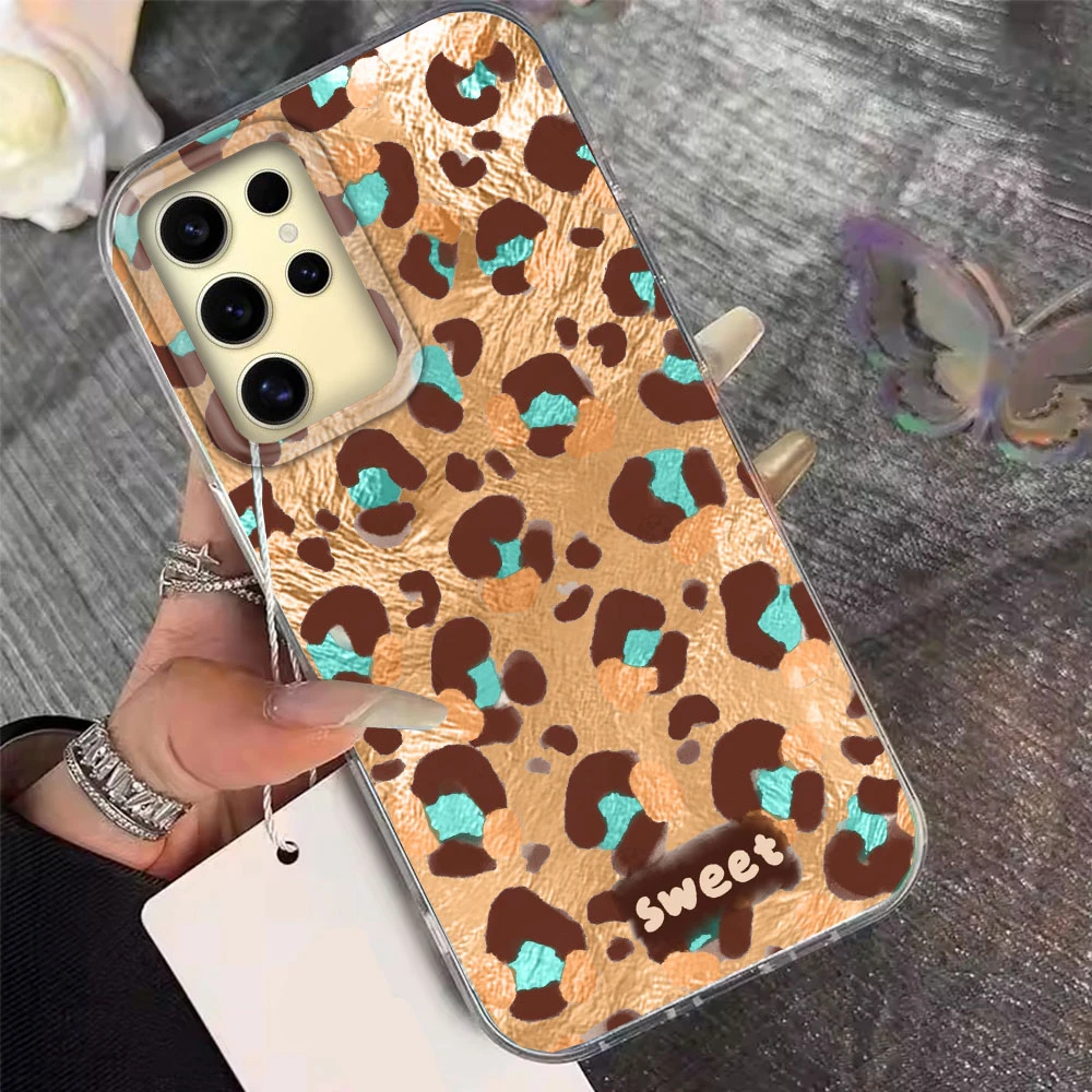 Funda de teléfono Vintage con estampado de leopardo rosa para niñas y mujeres para Samsung Galaxy S25 Edge S24 S23 S22 S21 S20 FE Plus Ultra contraportada - imagen 5