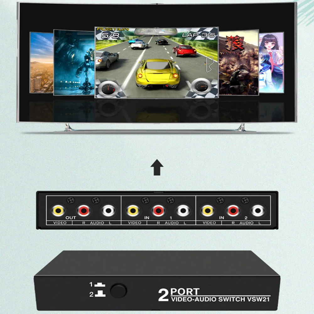 Selector Conmutador AV RCA 3 Entradas para Consolas