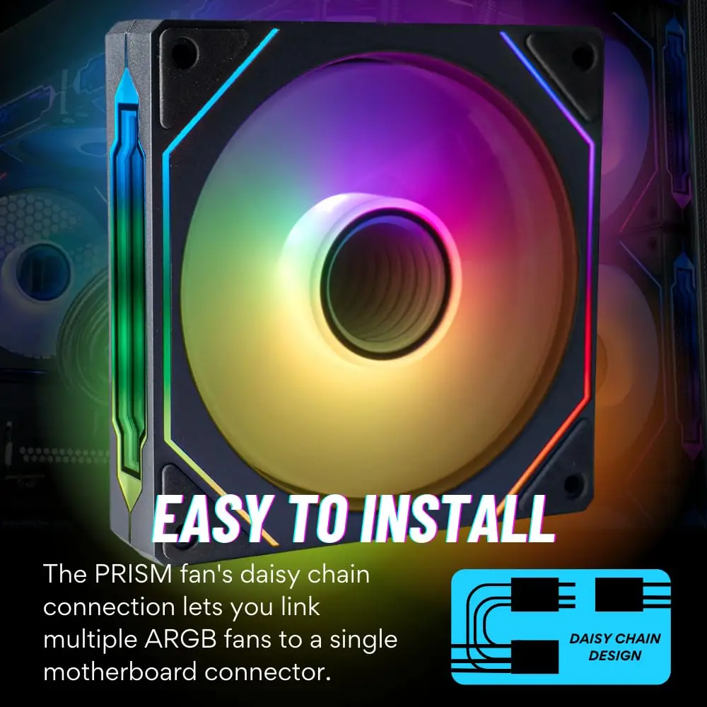 Ventilador RGB de 120mm, ventilador con cubierta de ordenador, Enfriador de CPU, ventiladores ARGB, Ventilador de refrigeración - imagen 4