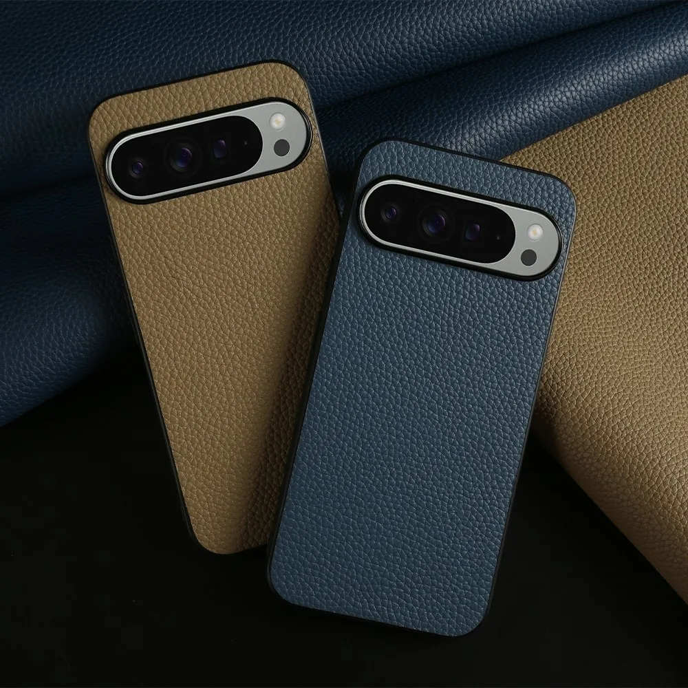 Funda de lujo Pixel 10 Pro, fundas de teléfono de cuero de vaca de negocios para Google pixel9pro 7A 8pro, funda trasera de protección completa a prueba de golpes - imagen 3