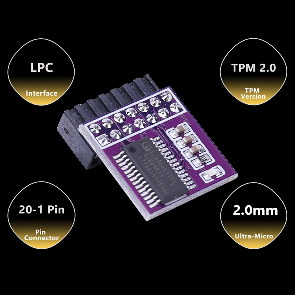 Tarjeta remota de 14 pines, interfaz LPC, placa de GC-TPM2.0, módulo remoto, compatible con placa base multimarca Mini para prueba de actualización WIN11 - imagen 2