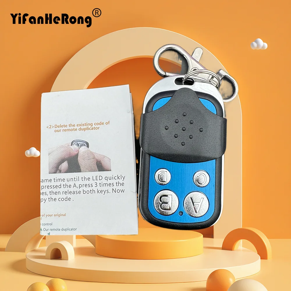 ABCD Wireless RF Remote Control 433 MHz with battery key chain for Electric Gate Garage Door Remote Control Key Fob Controller - imagen 2
