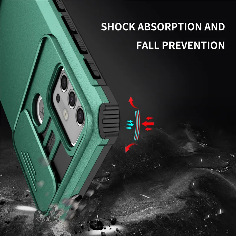 Para Motorola Moto G Stylus 5G G Pure Power 2021 funda deslizante lente de cámara fundas de armadura robuste para E7 E7i cubierta de soporte de energía - imagen 4