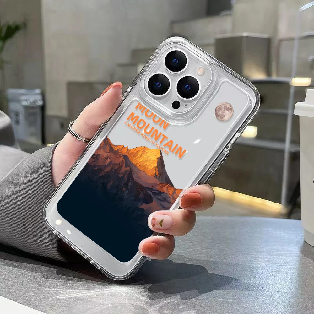 Funda de teléfono transparente para iPhone 11 Funda iPhone 16 13 14 15 Pro Max 12 XR X Xs 7 8 Plus 16pro Fundas de silicona con pico de montaña - imagen 3