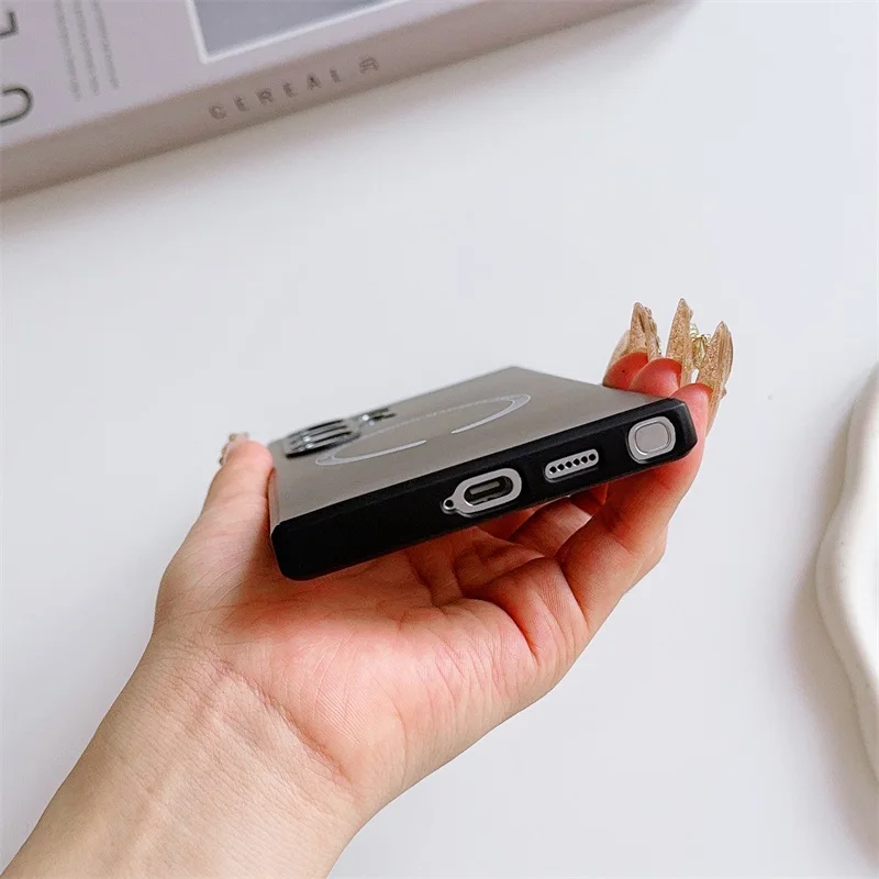 Funda de teléfono básica para Samsung Galaxy S24 Plus Ultra FE S24 + S24FE S24Ultra S24Plus 5G Magsafe funda trasera de carga inalámbrica magnética - imagen 5