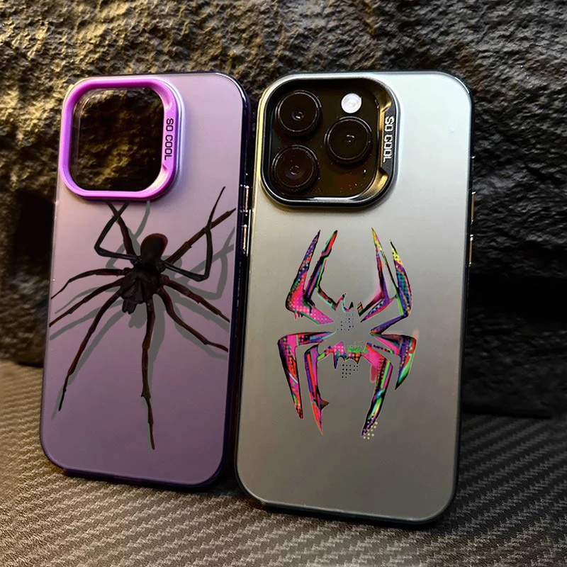 Funda de teléfono láser mate de araña de Color para Xiaomi 13 12 11 Lite 5G 14 13T 13 12T 12 Poco X6 X5 X3 F5 M6 Pro cubierta de armadura a prueba de golpes - imagen 3
