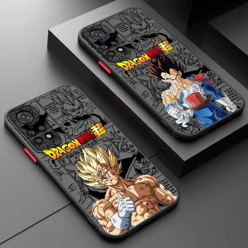 D-Dragon Ball Comic Vegeta Cool Cover para Xiaomi Redmi Note 14 13 12 11 10 9 Pro Plus 4G 5G funda de teléfono translúcida esmerilada