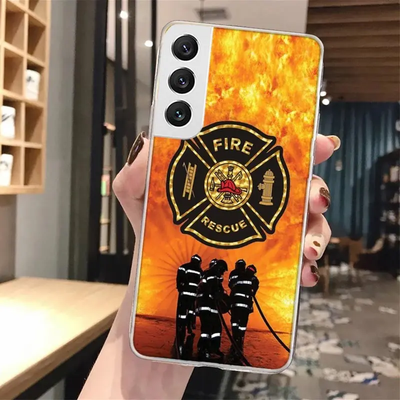 Funda de teléfono de silicona con diseño de llamas de héroe de bomberos para Samsung Galaxy S23 S24 S25 Ultra S21 Plus S20 FE S22 S10 + Funda de borde Galaxy S23 - imagen 4