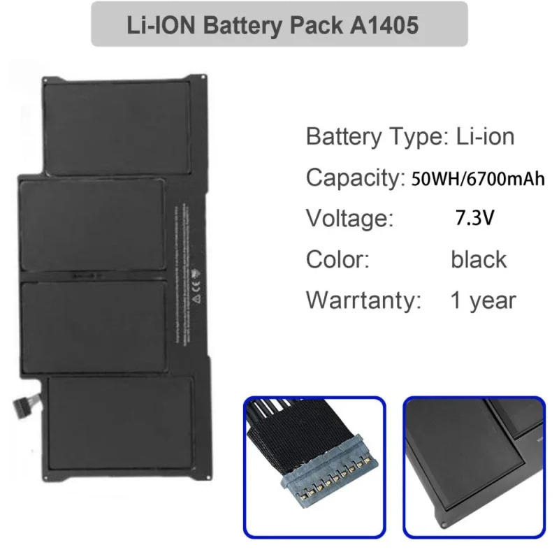 A1405 A1496 batería del ordenador portátil reemplazo para Apple MacBook Air 13 "A1466 2012/2013/2014/2015/2017 MD760LL/a MD761CH/A - imagen 4