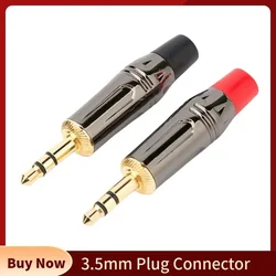 Conector Jack 3,5 mm estéreo oro 3 polos macho para soldar