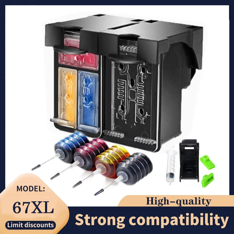 Vilaxh para cartucho de tinta HP 67XL para impresora HP 67 HP67 HP67xl Deskjet 2723 2721 2700 6020 6052 6055 6420 6452 6455 Deskjet 4140 - imagen 2