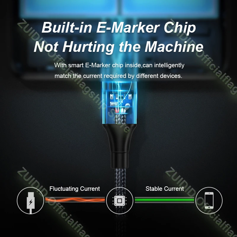 Codo USB4.0 Thunderbolt 3 Cable de datos de 40Gbps USB C a tipo C 8K @ 60Hz Cable de vídeo PD 100W 5A Cable de carga rápida para Macbook Pro - imagen 5